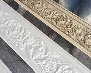 Glazed trim with antiquing glaze by Paper Moon Painting artisans