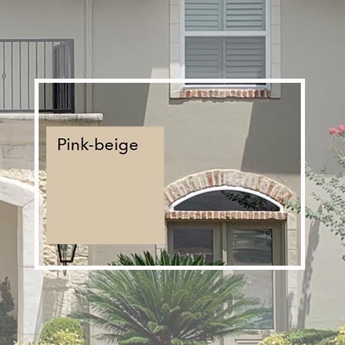 House exterior paint in HGSW3447 Sackcloth, Paper Moon Painting, pink-beige by brick