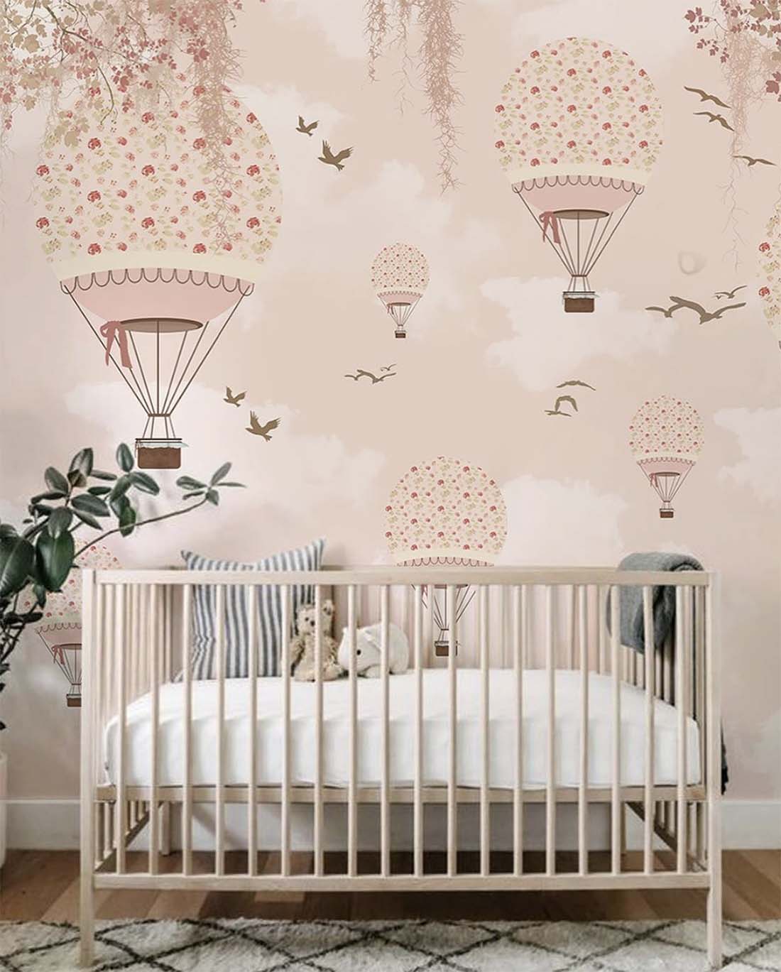 pink-balloon-mural-nursery-wallpaper-by-littlehandswallpaper